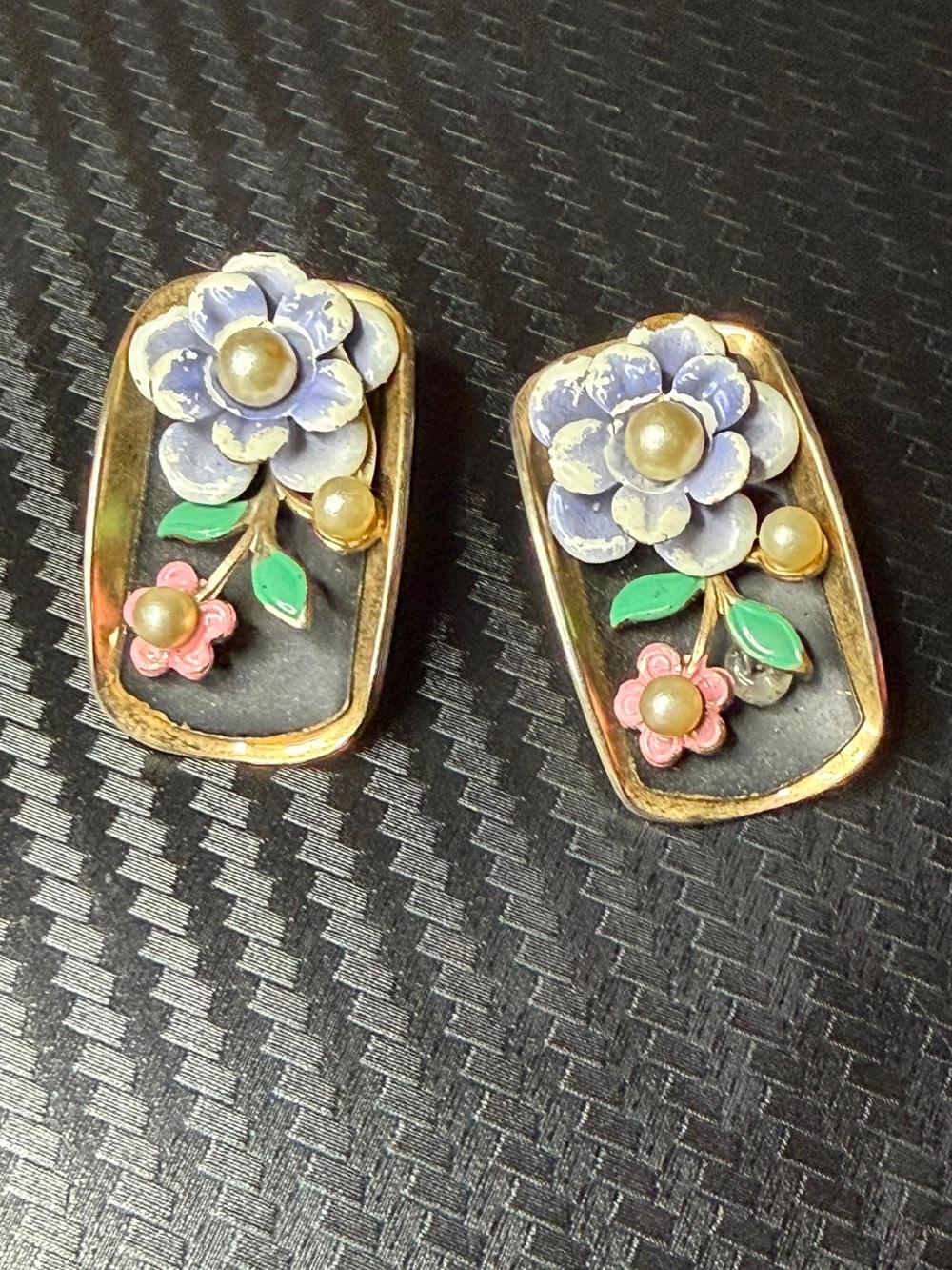 RARE - ALICE CAVINESS- floral clip ons